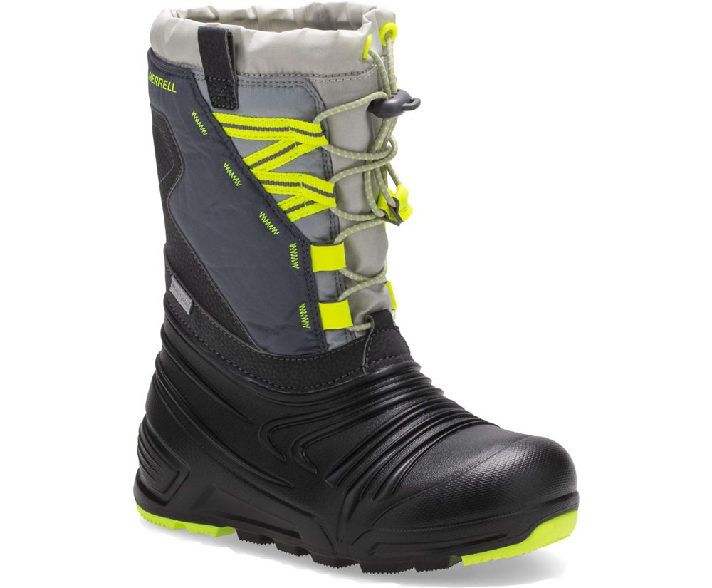 Merrell Boots Black/Grey/Green - Snow Quest Lite 2.0 Waterproof - Kids 65DANXMTV